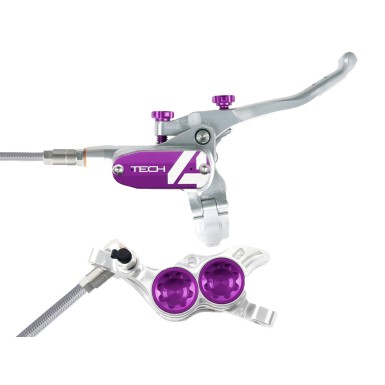 Hope Frein à disque arrière Tech 4 V4 Argent / Violet - Purebike
