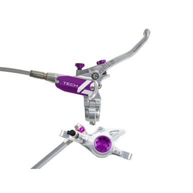 Hope Frein à disque arrière Tech 4 X2 Argent / Violet - Purebike
