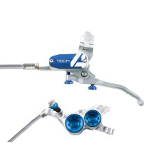 Hope Frein à disque avant Tech 4 V4 Argent / Bleu - Purebike
