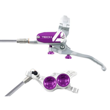 Hope Frein à disque avant Tech 4 V4 Argent / Violet - Purebike