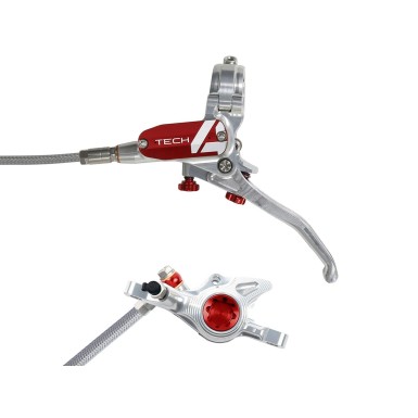 Hope Frein à disque avant Tech 4 X2 Argent/Rouge - Purebike