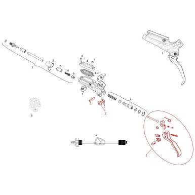 Levier Aluminium DB5 - Pièces détachées de frein à disque pour vélo - Freinage VTT - Purebike - Materiel Velo, Accessoires VTT E