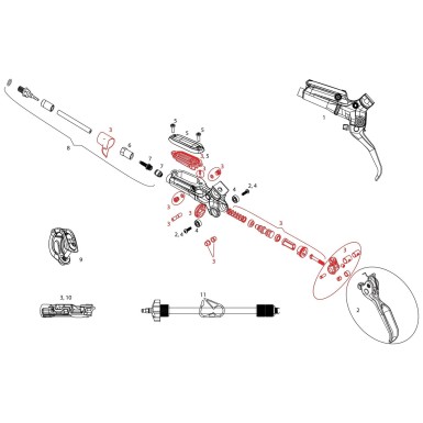Kit piston pour levier de frein - Purebike