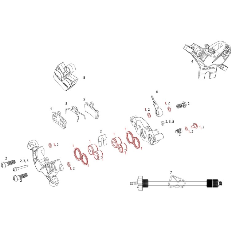 Kit pistons pour étrier Sram Guide R, RS et RSC - Purebike