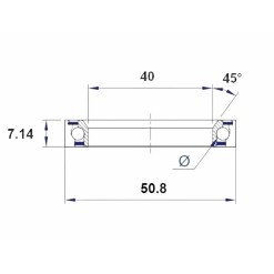 Black Bearing Roulement de direction E1 (40x50,8x7,14 mm) - 45/90° - Purebike