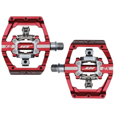 Pédales DH Race X2 Rouge - Pédales VTT automatiques - Purebike