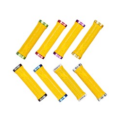 Grips Stamp Lock-On Jaune - Poignées grips de vélo - Accessoires VTT - Purebike - Materiel Velo, Accessoires VTT Equipement Vélo