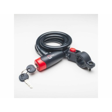 Qloc Security Antivol Spirale à clé Ø15 - 1500mm - avec support - Purebike