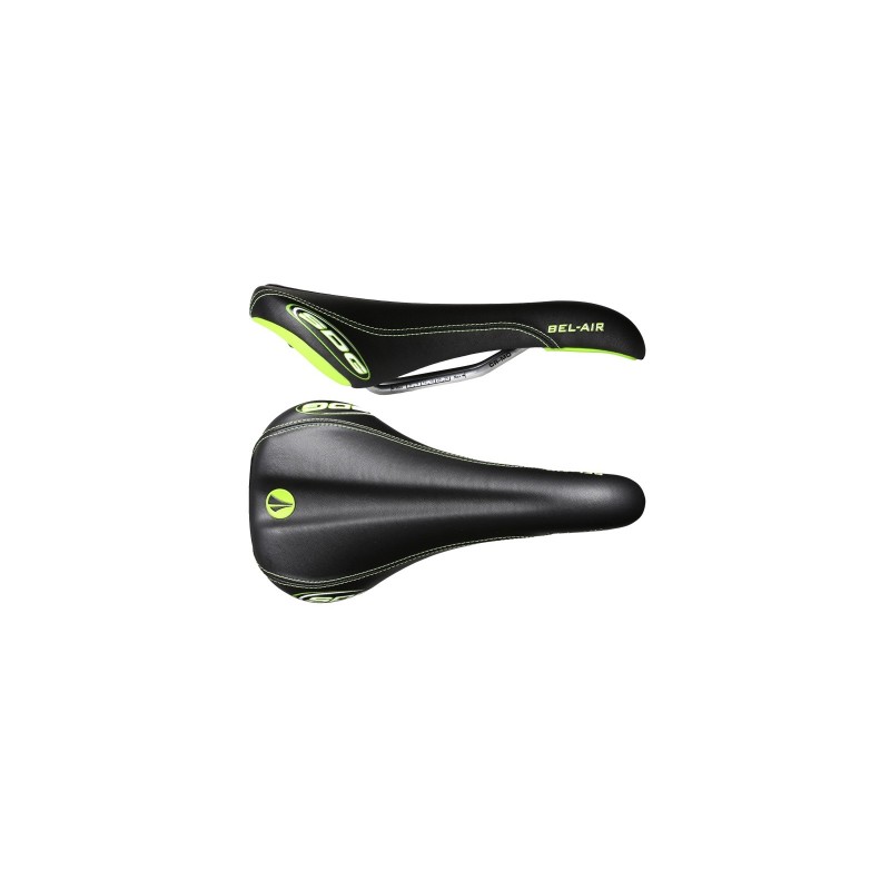 Selle Bel Air RL Cro-Mo - Noir - Noir / Vert - Selles VTT - Selles tiges télescopiques ou rigides - Purebike - Materiel Velo, Ac