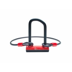 Qloc Security Antivol U - Ø14 - 75/150mm - avec câble Ø12 / 1000mm et support - Purebike