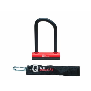Antivol U - Ø14 - 75/150mm - avec chaine Ø8 / 900mm et support