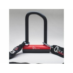 Qloc Security Antivol U - Ø14 - 75/150mm - avec chaine Ø8 / 900mm et support - Purebike