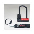 Qloc Security Antivol U - Ø14 - 75/150mm - avec chaine Ø8 / 900mm et support - Purebike