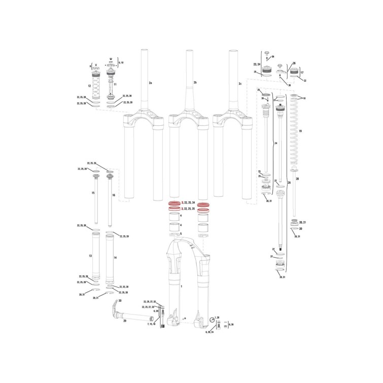 Kit joints fourche 40 mm Totem