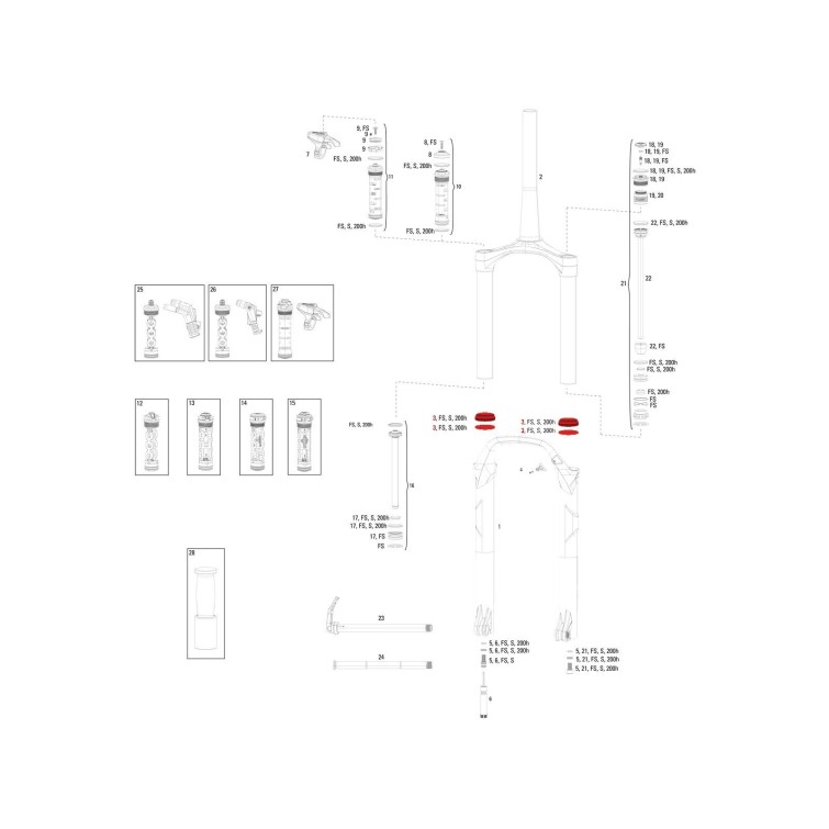 Kit joints fourche 32 mm pour Bluto