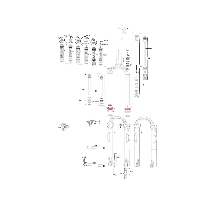 Kit joints fourche 32 mm XC32 / Revelation / Argyle / Sektor / Tora / Recon
