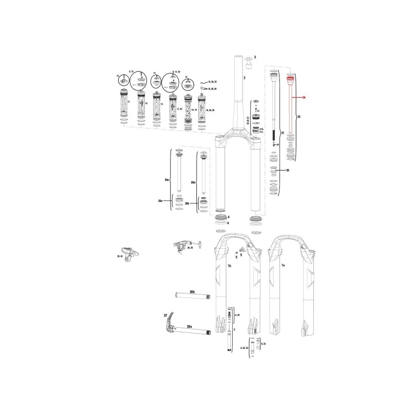 Rock Shox Solo Air shaft pour fourche Reba 2013-2017 / SID B