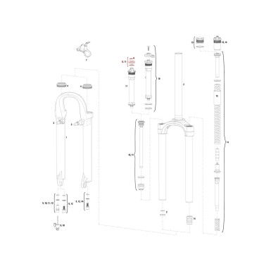 Molette de bloquage pour XC28 2013-2014 - Pièces Fourche VTT Accessoires Fourche - Equipement VTT - Purebike - Materiel Velo, Ac