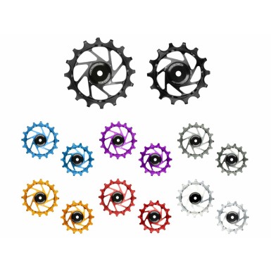 Hope Galets de dérailleur Jockey Wheels 14/16 dents compatible T-Type - Purebike
