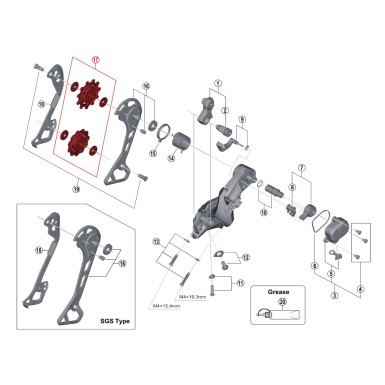 Galets de dérailleur pour Shimano XT M8000 - PureBike