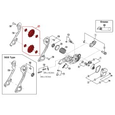 Galets de dérailleur 10 vitesses pour SLX M663 / M670 / M675, Zee M640