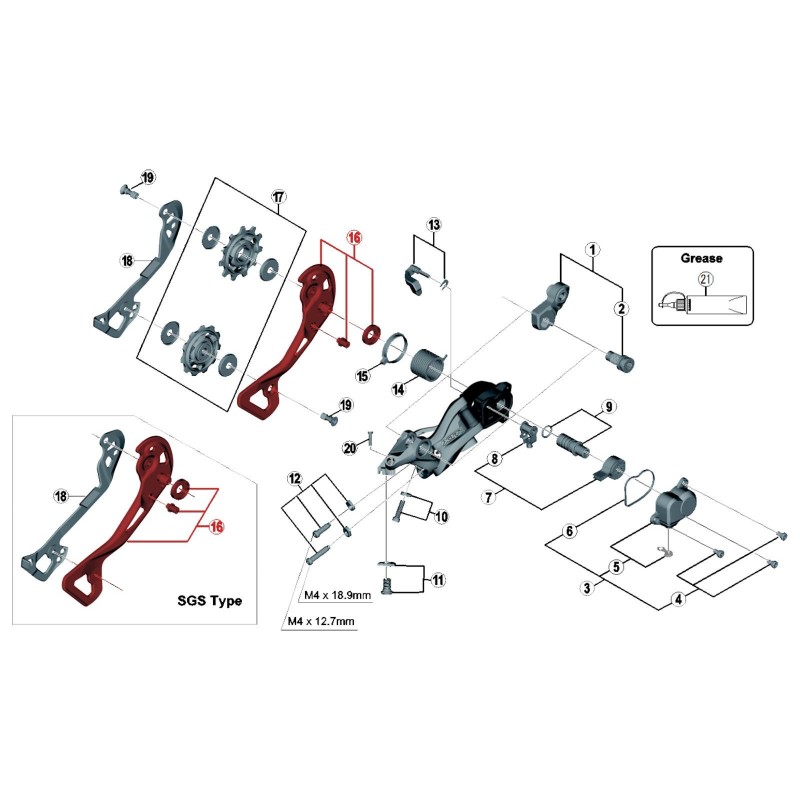 Shimano Chape Externe pour Dérailleur XTR M9000 - Purebike