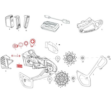 Sram Kit vis + butée pour dérailleur arrière 12v GX Eagle AXS - Purebike