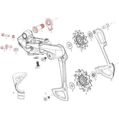 Sram Kit vis + butée pour dérailleur arrière 12v XX1 Eagle - Purebike