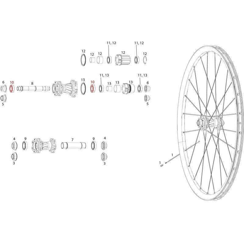 Roulements Sram pour roue arrière Rise Roam Rail - Purebike