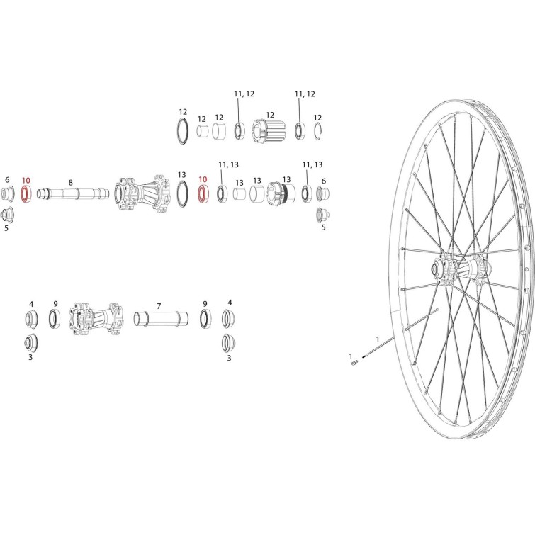 Roulements Sram pour roue arrière Rise Roam Rail - Purebike