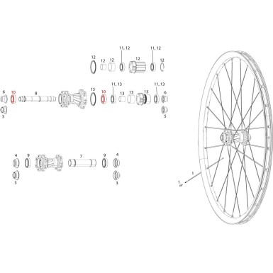 Roulements Sram pour roue arrière Rise Roam Rail - Purebike