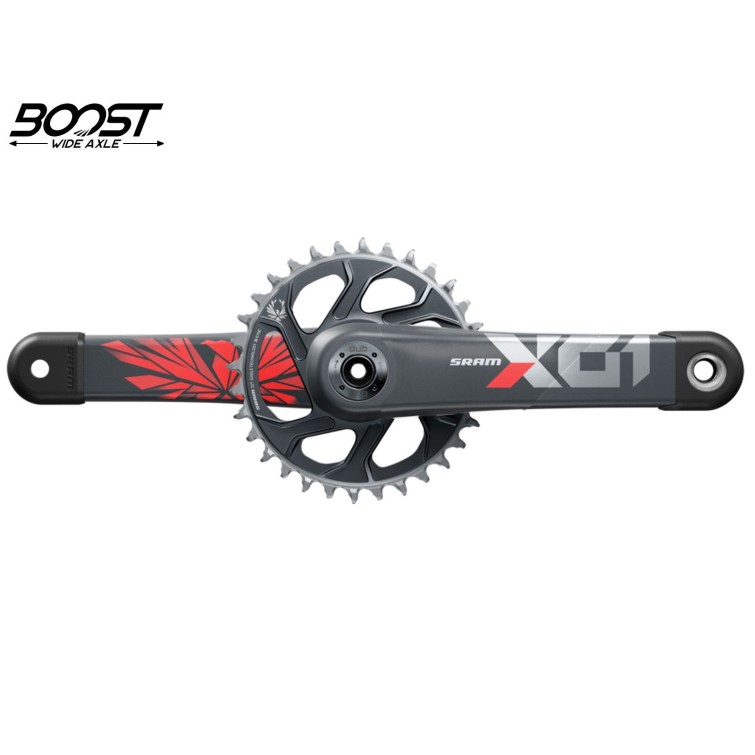 Pédalier X01 Eagle DUB Boost Direct Mount 32T 1x12v sans boitier Rouge - Pédalier VTT complet - Pedalier Shimano - Purebike - Ma