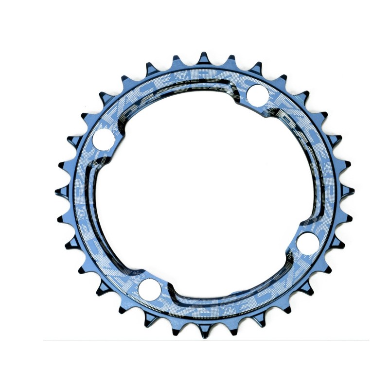 Race Face Plateau Mono Narrow Wide 104 mm Bleu - Purebike