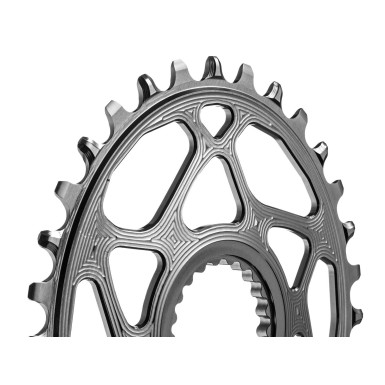 Absolute Black Plateau Oval Direct Mount Shimano Gris - Purebike