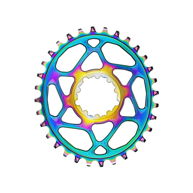 Absolute Black Plateau Oval Sram Direct Mount Boost PVD Rainbow - Purebike