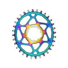Absolute Black Plateau Oval Sram Direct Mount Boost PVD Rainbow - Purebike