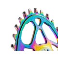 Absolute Black Plateau Oval Sram Direct Mount Boost PVD Rainbow - Purebike