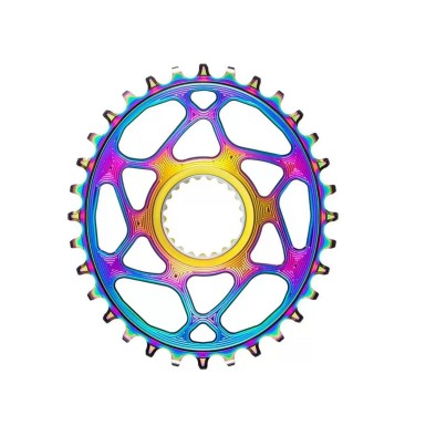 Absolute Black Plateau Oval Direct Mount Shimano PVD Rainbow - Purebike