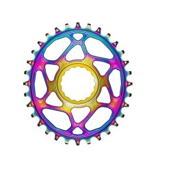 Absolute Black Plateau Oval Race Face Direct Mount Boost PVD Rainbow - Purebike