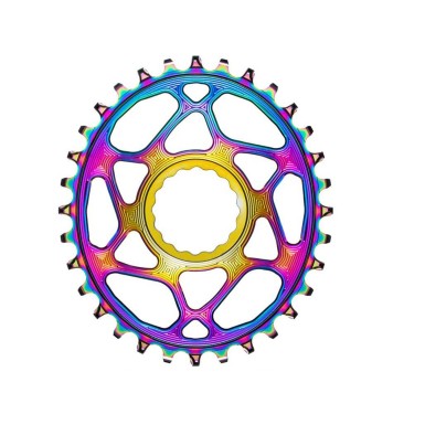 Absolute Black Plateau Oval Race Face Direct Mount Boost PVD Rainbow - Purebike