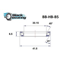 Black Bearing Roulement de direction B5 - 30,15x41,8x6,5 mm - 45/45° - Purebike