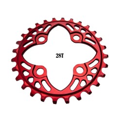 Plateau Narrow Wide 64 mm Rouge - Plateaux VTT, Plateau VTT Oval - Purebike - Materiel Velo, Accessoires VTT Equipement Vélo - P