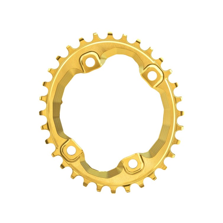Plateau Oval Shimano XT asymétrique 96 mm à denture variable Or
