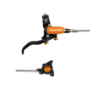 Hope Frein à disque arrière Tech 4 EVO X2 Flat Mount - Noir / Orange - Purebike