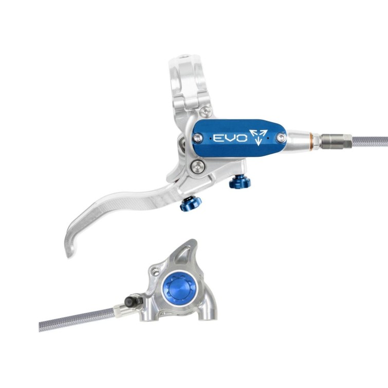 Hope Frein à disque arrière Tech 4 EVO X2 Flat Mount - Argent / Bleu - Purebike