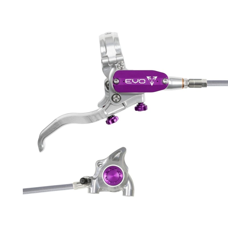 Hope Frein à disque arrière Tech 4 EVO X2 Flat Mount - Argent / Violet - Purebike