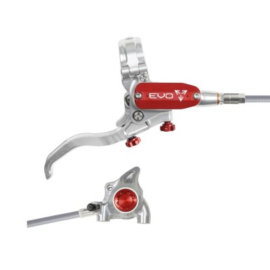 Hope Frein à disque arrière Tech 4 EVO X2 Flat Mount - Argent / Rouge - Purebike