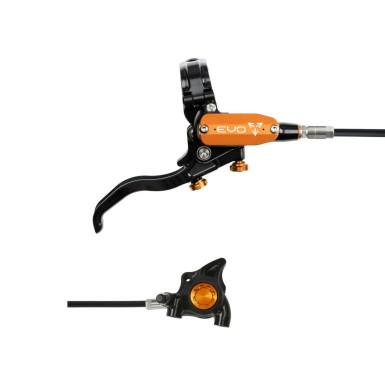 Hope Frein à disque arrière Tech 4 EVO X2 Flat Mount - Noir / Orange - Purebike