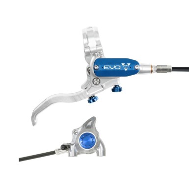 Hope Frein à disque arrière Tech 4 EVO X2 Flat Mount - Argent / Bleu - Purebike