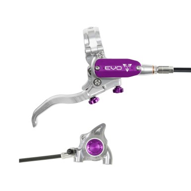 Hope Frein à disque arrière Tech 4 EVO X2 Flat Mount - Argent / Violet - Purebike